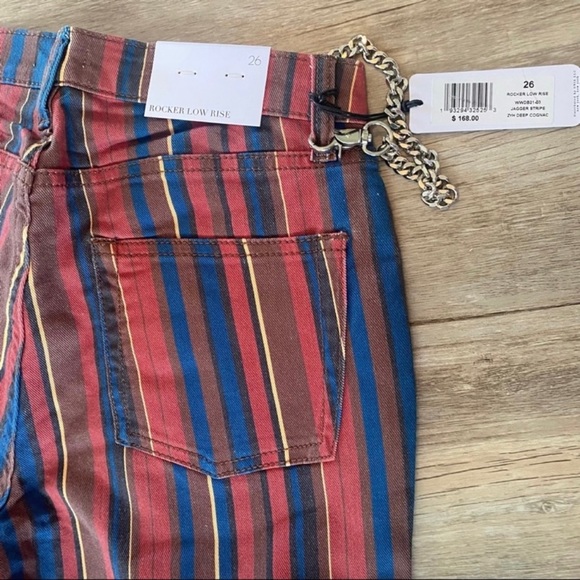New WeWoreWhat Rocker Stripe Low Rise Skinny Leg Cropped Jeans Size 26 - Picture 4 of 9